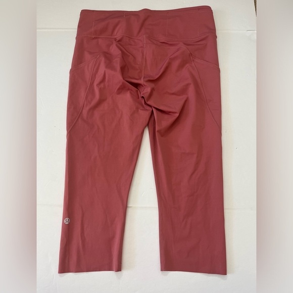 Lululemon Fast and Free High Rise Crop Color Cherry Tint Size 12 - Picture 4 of 9